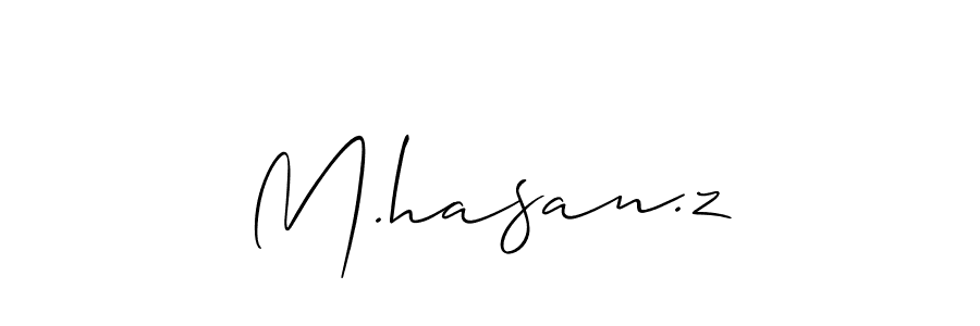 Make a beautiful signature design for name M.hasan.z. With this signature (Allison_Script) style, you can create a handwritten signature for free. M.hasan.z signature style 2 images and pictures png