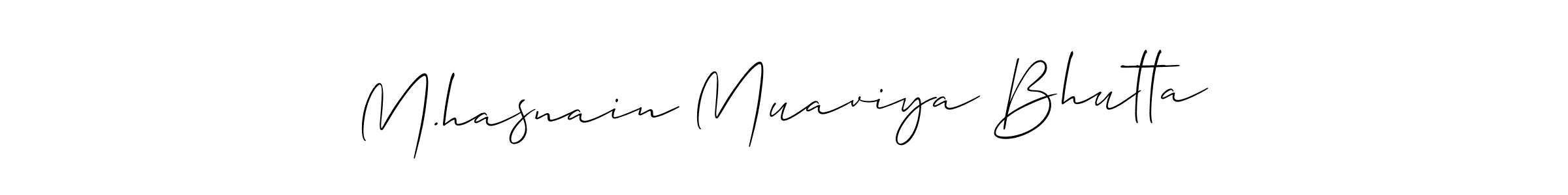Use a signature maker to create a handwritten signature online. With this signature software, you can design (Allison_Script) your own signature for name M.hasnain Muaviya Bhutta. M.hasnain Muaviya Bhutta signature style 2 images and pictures png