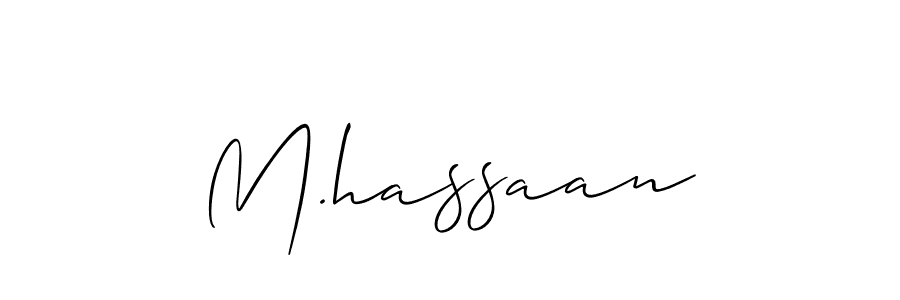 You should practise on your own different ways (Allison_Script) to write your name (M.hassaan) in signature. don't let someone else do it for you. M.hassaan signature style 2 images and pictures png