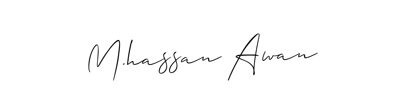 Also You can easily find your signature by using the search form. We will create M.hassan Awan name handwritten signature images for you free of cost using Allison_Script sign style. M.hassan Awan signature style 2 images and pictures png