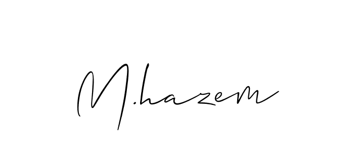 Design your own signature with our free online signature maker. With this signature software, you can create a handwritten (Allison_Script) signature for name M.hazem. M.hazem signature style 2 images and pictures png