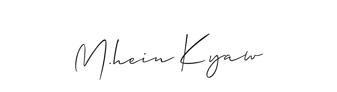 How to Draw M.hein Kyaw signature style? Allison_Script is a latest design signature styles for name M.hein Kyaw. M.hein Kyaw signature style 2 images and pictures png