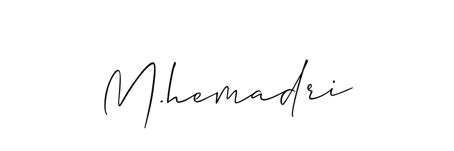 Design your own signature with our free online signature maker. With this signature software, you can create a handwritten (Allison_Script) signature for name M.hemadri. M.hemadri signature style 2 images and pictures png