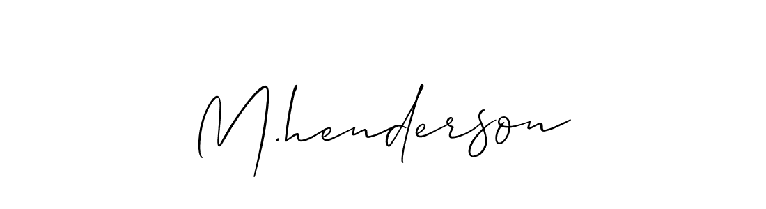 Also You can easily find your signature by using the search form. We will create M.henderson name handwritten signature images for you free of cost using Allison_Script sign style. M.henderson signature style 2 images and pictures png