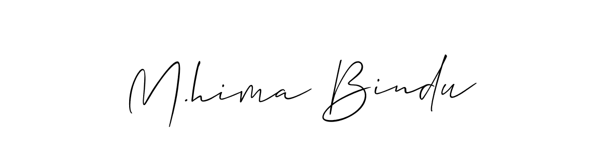 Also You can easily find your signature by using the search form. We will create M.hima Bindu name handwritten signature images for you free of cost using Allison_Script sign style. M.hima Bindu signature style 2 images and pictures png