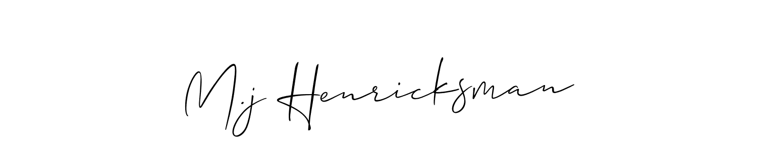 Create a beautiful signature design for name M.j Henricksman. With this signature (Allison_Script) fonts, you can make a handwritten signature for free. M.j Henricksman signature style 2 images and pictures png