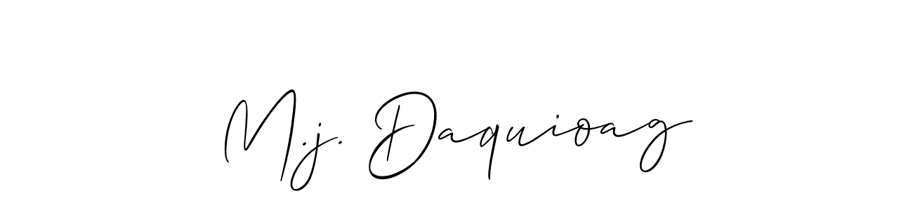 This is the best signature style for the M.j. Daquioag name. Also you like these signature font (Allison_Script). Mix name signature. M.j. Daquioag signature style 2 images and pictures png