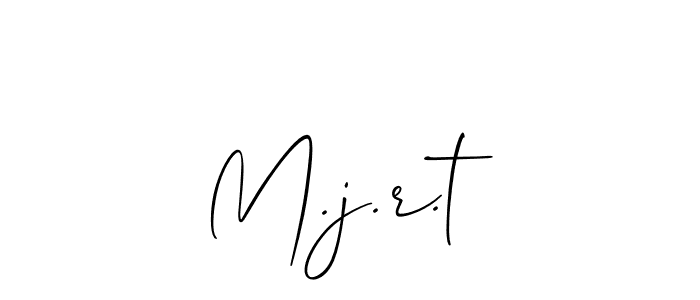 Allison_Script is a professional signature style that is perfect for those who want to add a touch of class to their signature. It is also a great choice for those who want to make their signature more unique. Get M.j.r.t name to fancy signature for free. M.j.r.t signature style 2 images and pictures png