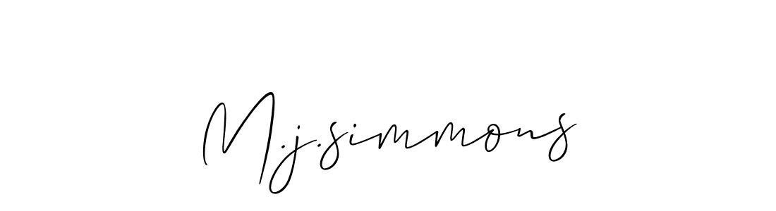 Also You can easily find your signature by using the search form. We will create M.j.simmons name handwritten signature images for you free of cost using Allison_Script sign style. M.j.simmons signature style 2 images and pictures png