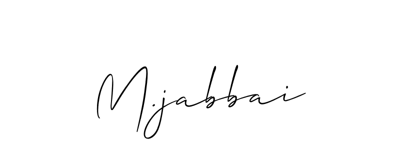 Allison_Script is a professional signature style that is perfect for those who want to add a touch of class to their signature. It is also a great choice for those who want to make their signature more unique. Get M.jabbai name to fancy signature for free. M.jabbai signature style 2 images and pictures png