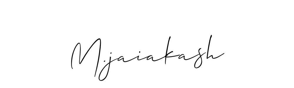 Create a beautiful signature design for name M.jaiakash. With this signature (Allison_Script) fonts, you can make a handwritten signature for free. M.jaiakash signature style 2 images and pictures png