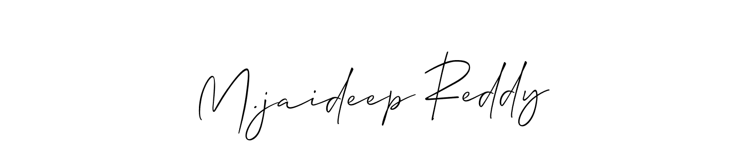 How to make M.jaideep Reddy name signature. Use Allison_Script style for creating short signs online. This is the latest handwritten sign. M.jaideep Reddy signature style 2 images and pictures png