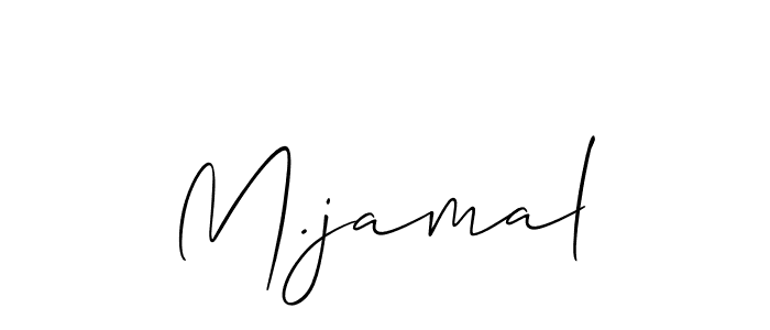 Allison_Script is a professional signature style that is perfect for those who want to add a touch of class to their signature. It is also a great choice for those who want to make their signature more unique. Get M.jamal name to fancy signature for free. M.jamal signature style 2 images and pictures png