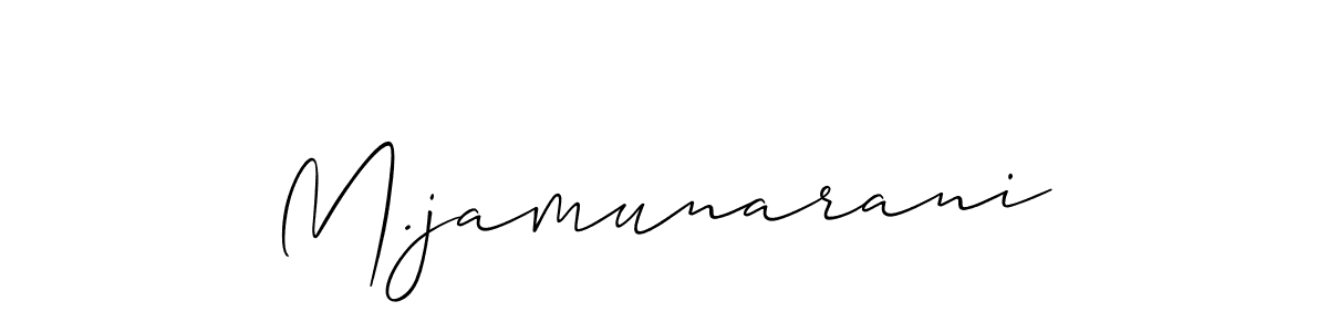 You should practise on your own different ways (Allison_Script) to write your name (M.jamunarani) in signature. don't let someone else do it for you. M.jamunarani signature style 2 images and pictures png