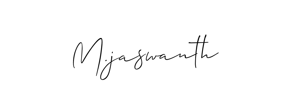 Design your own signature with our free online signature maker. With this signature software, you can create a handwritten (Allison_Script) signature for name M.jaswanth. M.jaswanth signature style 2 images and pictures png