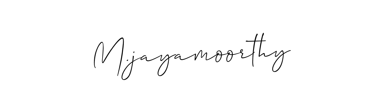 if you are searching for the best signature style for your name M.jayamoorthy. so please give up your signature search. here we have designed multiple signature styles  using Allison_Script. M.jayamoorthy signature style 2 images and pictures png