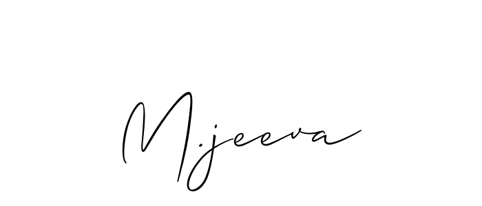 You should practise on your own different ways (Allison_Script) to write your name (M.jeeva) in signature. don't let someone else do it for you. M.jeeva signature style 2 images and pictures png