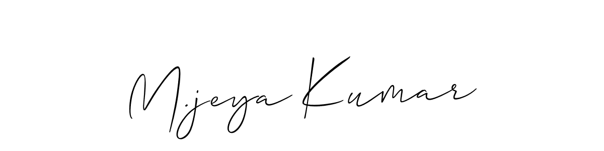 How to make M.jeya Kumar name signature. Use Allison_Script style for creating short signs online. This is the latest handwritten sign. M.jeya Kumar signature style 2 images and pictures png