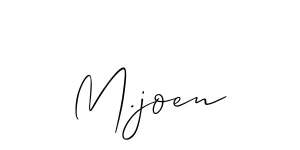 Use a signature maker to create a handwritten signature online. With this signature software, you can design (Allison_Script) your own signature for name M.joen. M.joen signature style 2 images and pictures png