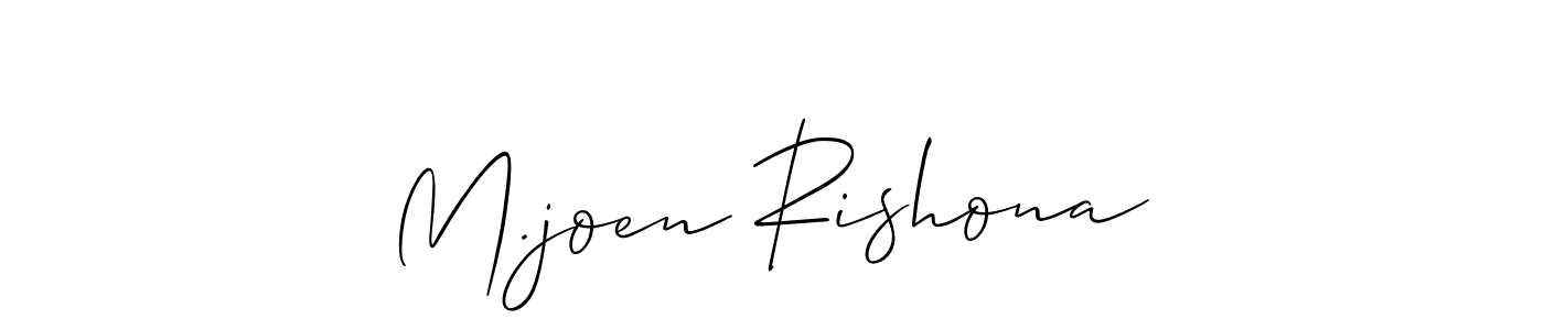 How to Draw M.joen Rishona signature style? Allison_Script is a latest design signature styles for name M.joen Rishona. M.joen Rishona signature style 2 images and pictures png