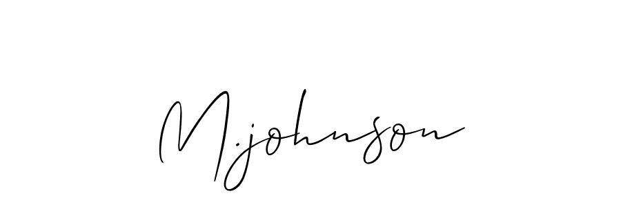 Use a signature maker to create a handwritten signature online. With this signature software, you can design (Allison_Script) your own signature for name M.johnson. M.johnson signature style 2 images and pictures png