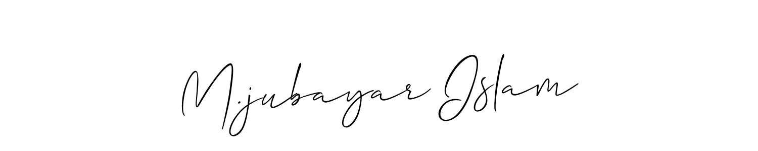 Design your own signature with our free online signature maker. With this signature software, you can create a handwritten (Allison_Script) signature for name M.jubayar Islam. M.jubayar Islam signature style 2 images and pictures png