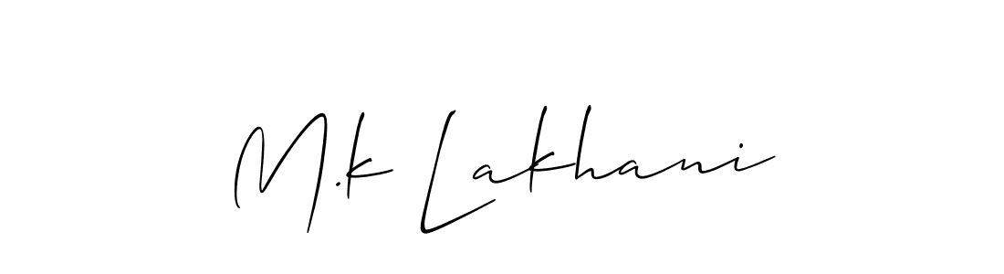 How to make M.k Lakhani name signature. Use Allison_Script style for creating short signs online. This is the latest handwritten sign. M.k Lakhani signature style 2 images and pictures png