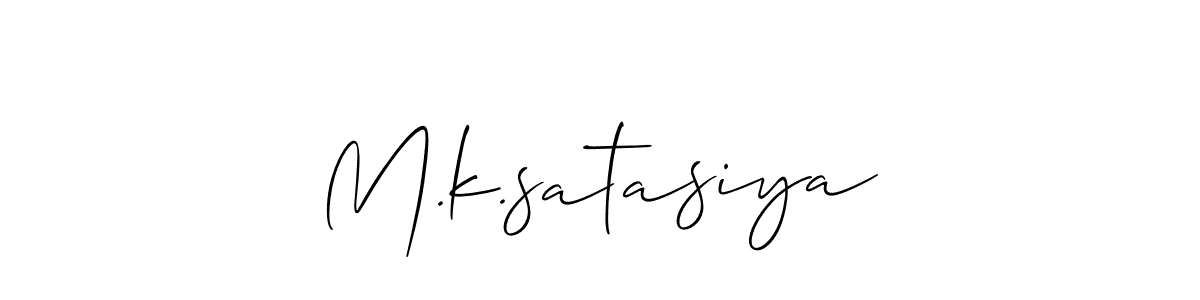 How to make M.k.satasiya signature? Allison_Script is a professional autograph style. Create handwritten signature for M.k.satasiya name. M.k.satasiya signature style 2 images and pictures png