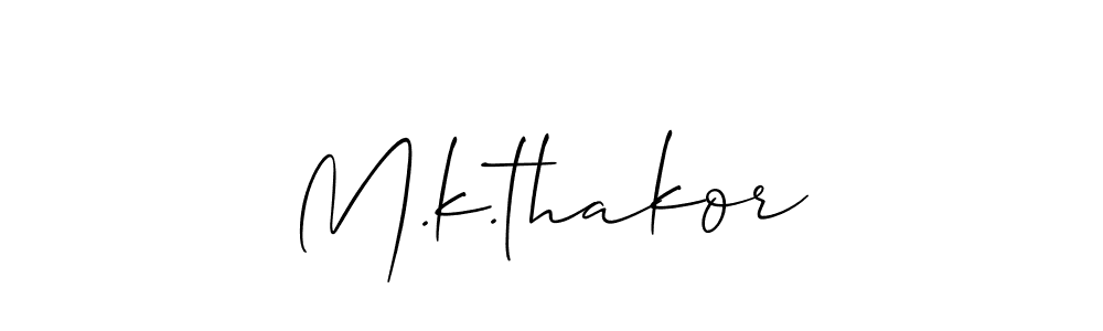 Make a short M.k.thakor signature style. Manage your documents anywhere anytime using Allison_Script. Create and add eSignatures, submit forms, share and send files easily. M.k.thakor signature style 2 images and pictures png