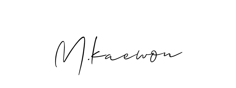 Similarly Allison_Script is the best handwritten signature design. Signature creator online .You can use it as an online autograph creator for name M.kaewon. M.kaewon signature style 2 images and pictures png