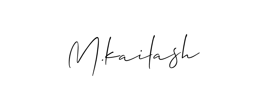Make a short M.kailash signature style. Manage your documents anywhere anytime using Allison_Script. Create and add eSignatures, submit forms, share and send files easily. M.kailash signature style 2 images and pictures png