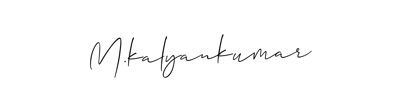 How to make M.kalyankumar name signature. Use Allison_Script style for creating short signs online. This is the latest handwritten sign. M.kalyankumar signature style 2 images and pictures png