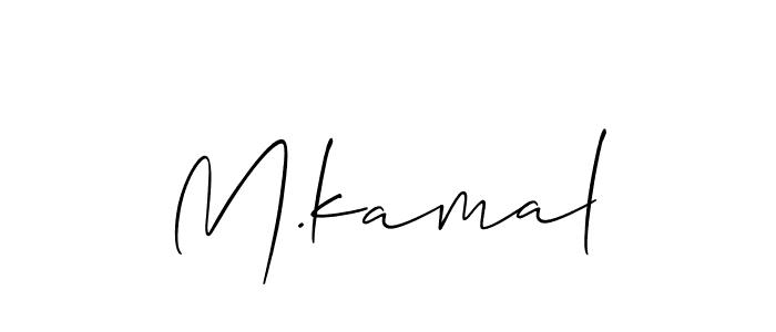 The best way (Allison_Script) to make a short signature is to pick only two or three words in your name. The name M.kamal include a total of six letters. For converting this name. M.kamal signature style 2 images and pictures png