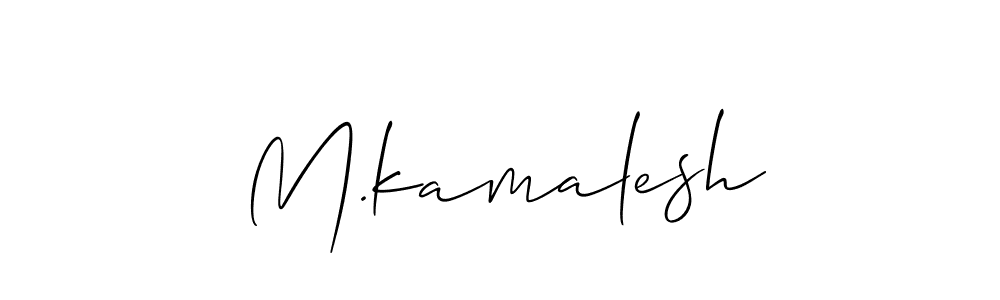 Also we have M.kamalesh name is the best signature style. Create professional handwritten signature collection using Allison_Script autograph style. M.kamalesh signature style 2 images and pictures png