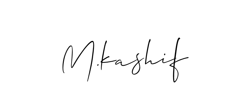 Make a beautiful signature design for name M.kashif. With this signature (Allison_Script) style, you can create a handwritten signature for free. M.kashif signature style 2 images and pictures png