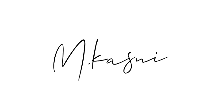 Use a signature maker to create a handwritten signature online. With this signature software, you can design (Allison_Script) your own signature for name M.kasni. M.kasni signature style 2 images and pictures png