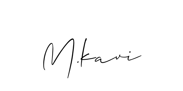 The best way (Allison_Script) to make a short signature is to pick only two or three words in your name. The name M.kavi include a total of six letters. For converting this name. M.kavi signature style 2 images and pictures png