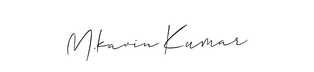 Design your own signature with our free online signature maker. With this signature software, you can create a handwritten (Allison_Script) signature for name M.kavin Kumar. M.kavin Kumar signature style 2 images and pictures png