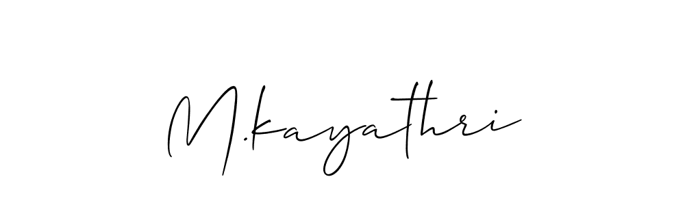 Make a short M.kayathri signature style. Manage your documents anywhere anytime using Allison_Script. Create and add eSignatures, submit forms, share and send files easily. M.kayathri signature style 2 images and pictures png