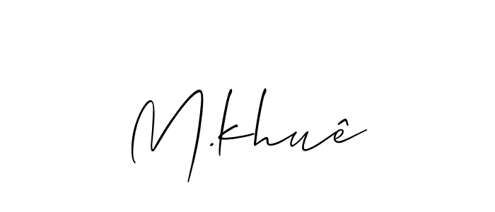 How to make M.khuê name signature. Use Allison_Script style for creating short signs online. This is the latest handwritten sign. M.khuê signature style 2 images and pictures png