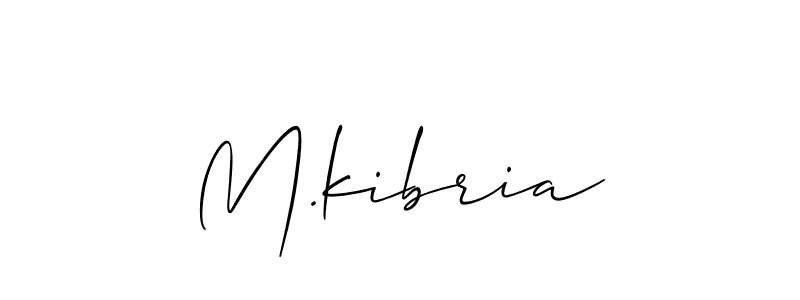 Make a beautiful signature design for name M.kibria. With this signature (Allison_Script) style, you can create a handwritten signature for free. M.kibria signature style 2 images and pictures png