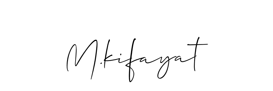 Create a beautiful signature design for name M.kifayat. With this signature (Allison_Script) fonts, you can make a handwritten signature for free. M.kifayat signature style 2 images and pictures png