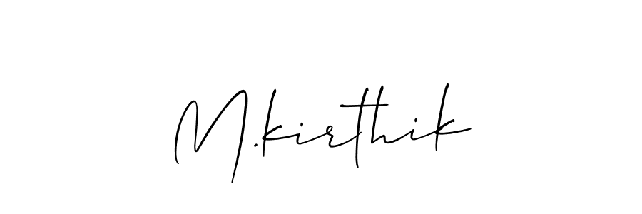 Create a beautiful signature design for name M.kirthik. With this signature (Allison_Script) fonts, you can make a handwritten signature for free. M.kirthik signature style 2 images and pictures png