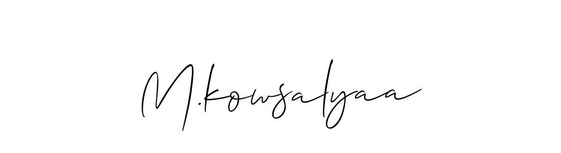 Once you've used our free online signature maker to create your best signature Allison_Script style, it's time to enjoy all of the benefits that M.kowsalyaa name signing documents. M.kowsalyaa signature style 2 images and pictures png