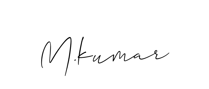 Also we have M.kumar name is the best signature style. Create professional handwritten signature collection using Allison_Script autograph style. M.kumar signature style 2 images and pictures png