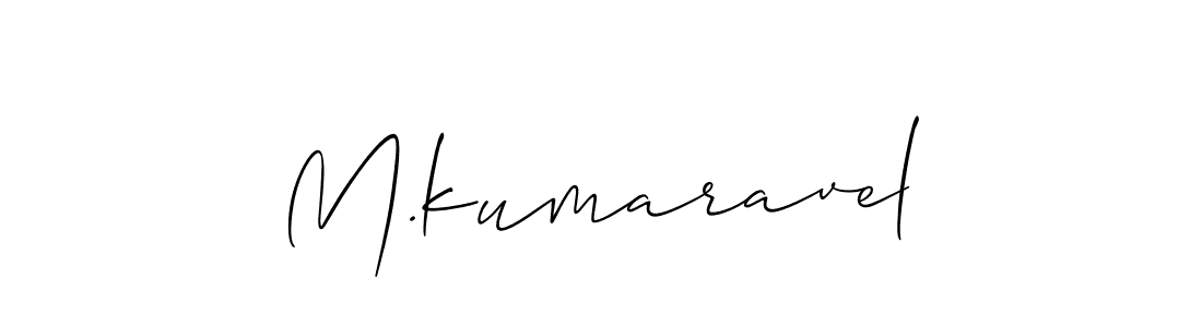 Design your own signature with our free online signature maker. With this signature software, you can create a handwritten (Allison_Script) signature for name M.kumaravel. M.kumaravel signature style 2 images and pictures png