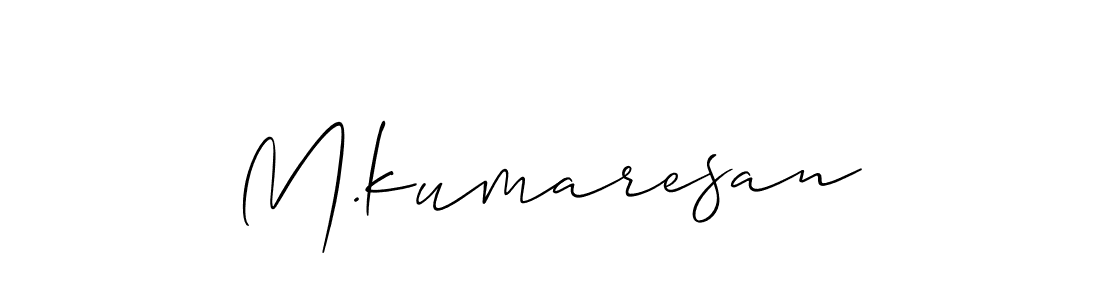 M.kumaresan stylish signature style. Best Handwritten Sign (Allison_Script) for my name. Handwritten Signature Collection Ideas for my name M.kumaresan. M.kumaresan signature style 2 images and pictures png