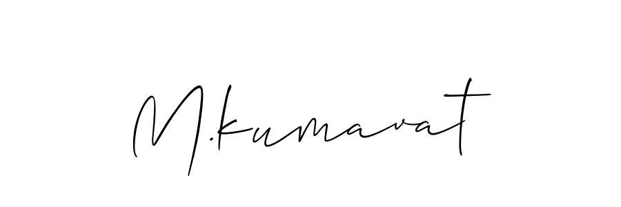 Use a signature maker to create a handwritten signature online. With this signature software, you can design (Allison_Script) your own signature for name M.kumavat. M.kumavat signature style 2 images and pictures png