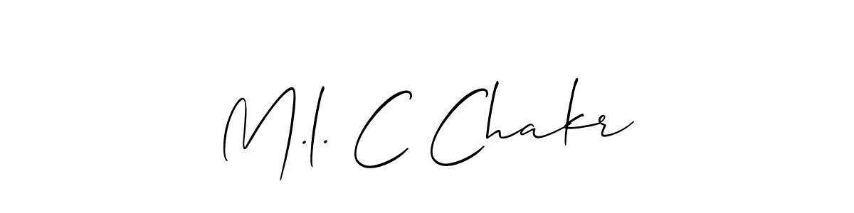 Allison_Script is a professional signature style that is perfect for those who want to add a touch of class to their signature. It is also a great choice for those who want to make their signature more unique. Get M.l. C Chakr name to fancy signature for free. M.l. C Chakr signature style 2 images and pictures png