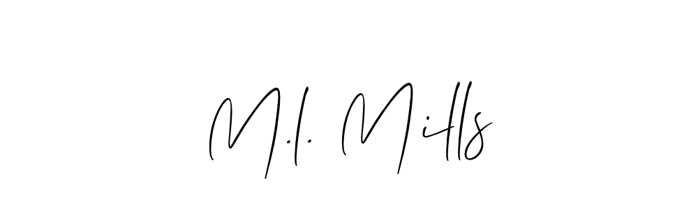 It looks lik you need a new signature style for name M.l. Mills. Design unique handwritten (Allison_Script) signature with our free signature maker in just a few clicks. M.l. Mills signature style 2 images and pictures png